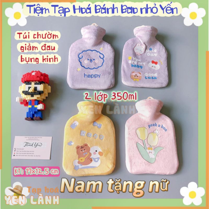 Túi chườm nóng/ lạnh đa năng nhung 2 lớp 350ml.. Ship hoả tốc cần thơ