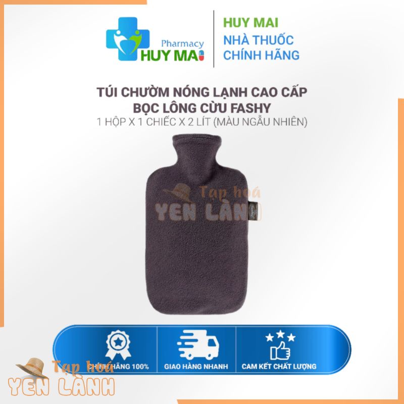 Túi chườm nóng lạnh cao cấp bọc lông cừu Fashy 2 lít Hộp 1 chiếc x 2 lít (màu ngẫu nhiên)