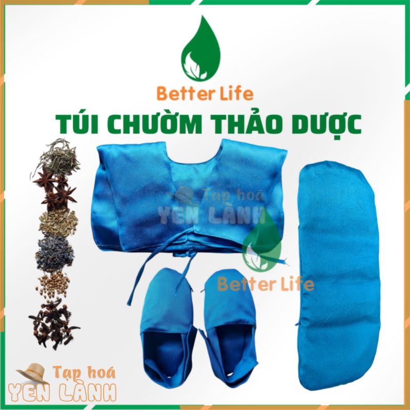 Túi chườm thảo dược nóng lạnh Better Life 100% thảo mộc thiên nhiên cao cấp chườm vai gáy, bàn chân