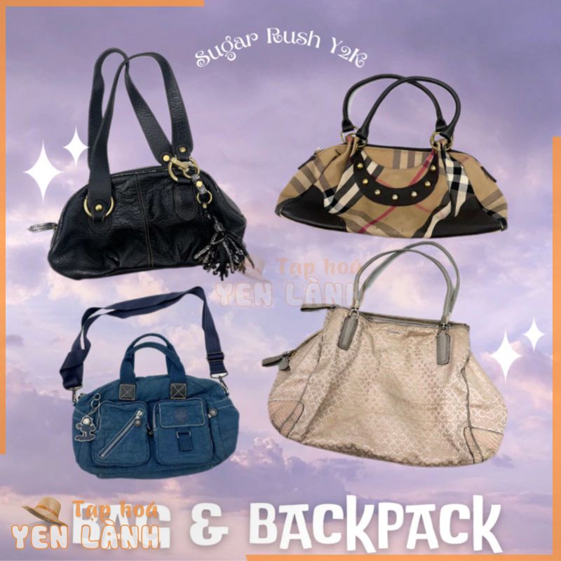 [Update 11/5] BAGS & BACKPACKS     Túi, ví, giỏ, balo 2hand da, canvas, len, si hiệu, cặp nách đeo chéo