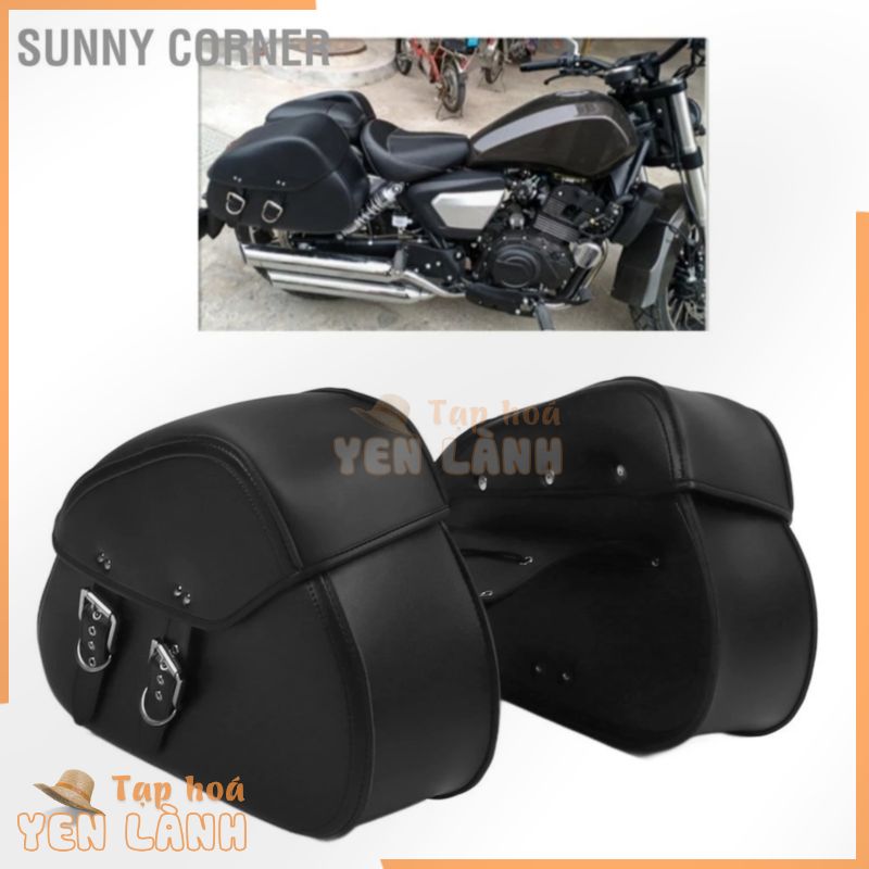 Sunny corner 1 Cặp Túi Đeo Hông Xe Máy Da Cứng Chống Thấm Nước Dung Tích Lớn Yên