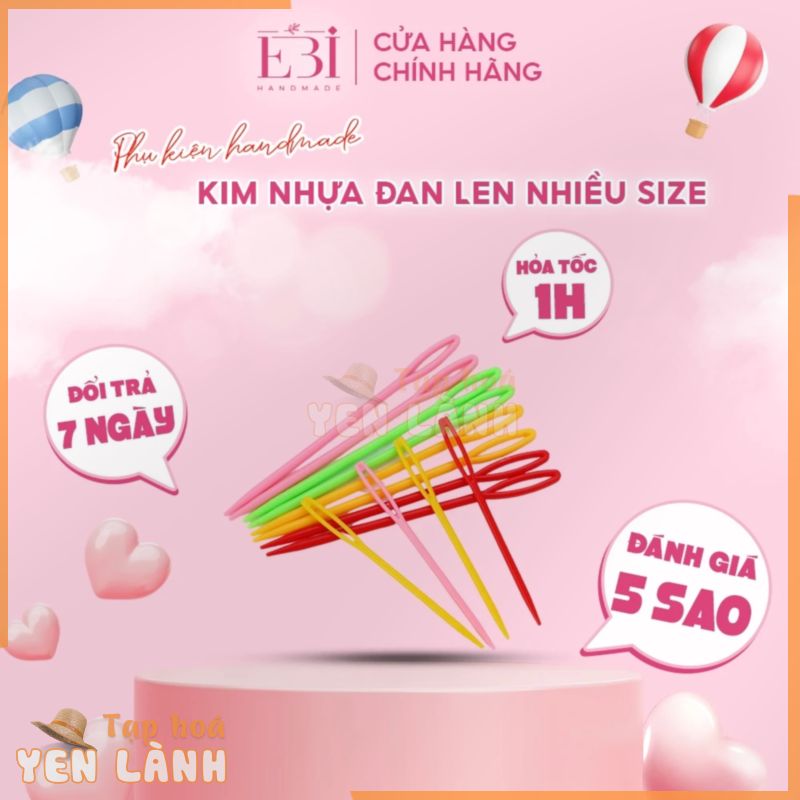 Kim khâu EBI HANDMADE bằng nhựa dùng để khâu len, đan túi handmade – ES63