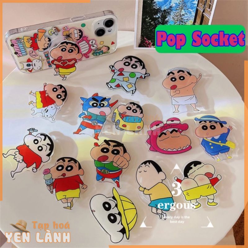 Cartoon crayon shin-chan nhật bản anime giá đỡ túi khí giá đỡ điện thoại áp dụng cho điện thoại mẫu đầy đủ máy tính để bàn lười biếng vòng đeo tay có thể thu vào hút khóa