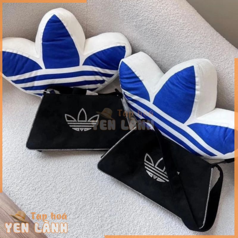 Chính Hãng Túi Adidas đeo vai nữ Rhinestones Shoulder Black chất vải giả da lộn đính đá phản quang IT7375