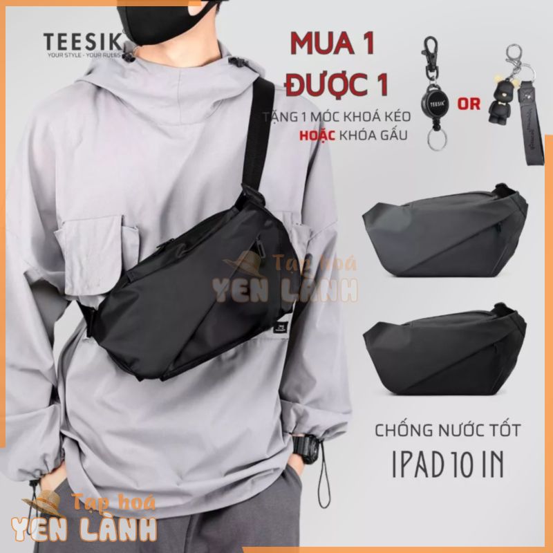 Túi nam đeo chéo TEE SIK túi đeo chéo na cao cấp chống nước khóa từ chống giật unisex nhiều ngăn đựng vừa Ipad mini TS55