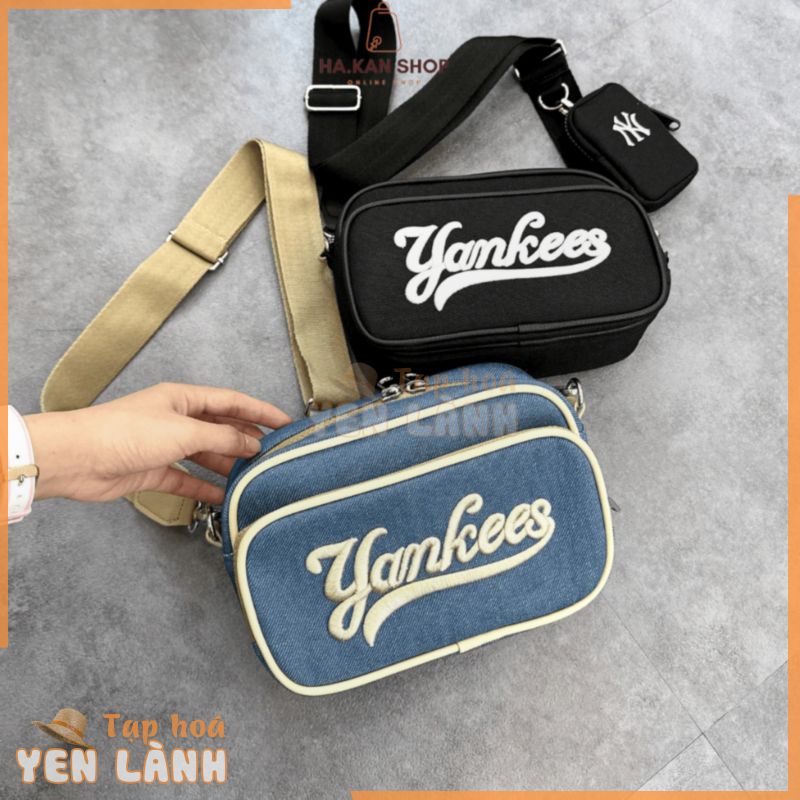 [Mã 6MINI2 giảm 30K đơn 99K] Túi Đeo Chéo Nam Nữ Thời Trang MLB NY, Jean Logo Thêu 3D CÓ TÚI TIDDY SIZE 20CM*14CM*7CM