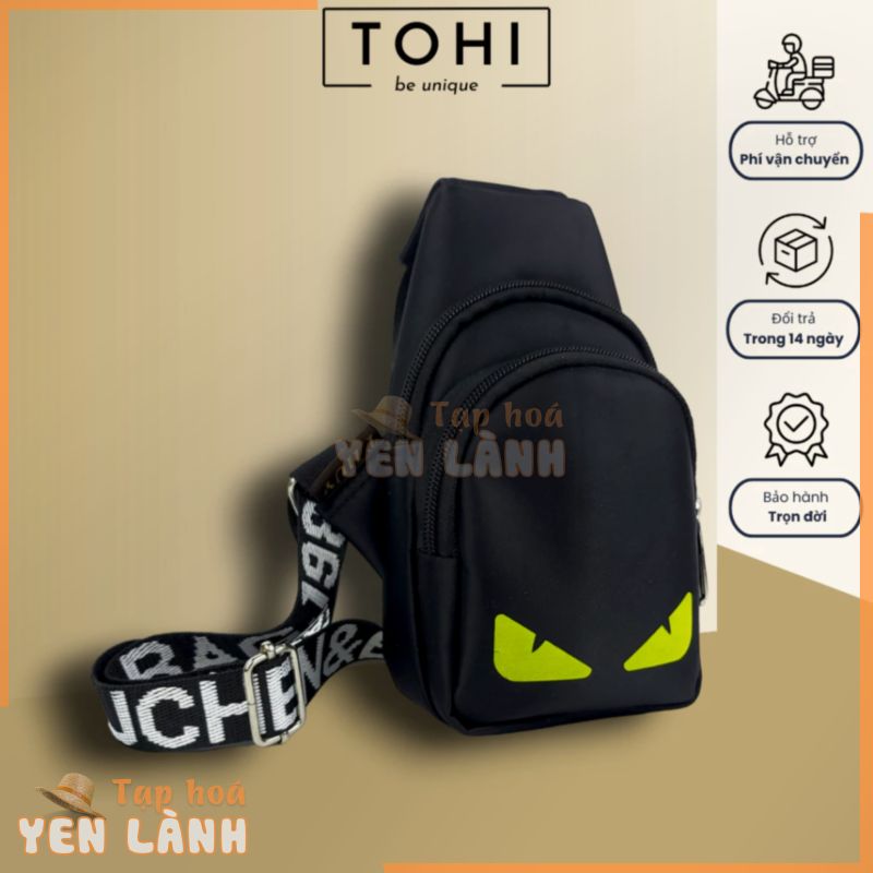 Túi chéo TOHI® – Túi đeo chéo nam mini vải dù trơn – Size XS (siêu nhỏ) kích thước R5cmxD15cmxC20cm