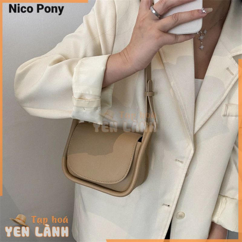 Túi đeo dưới cánh tay nữ Nico Pony mềm mại đơn giản Châu Âu mới yên xe thời trang phiên bản Hàn Quốc của tất cả nách túi đeo chéo thông thường