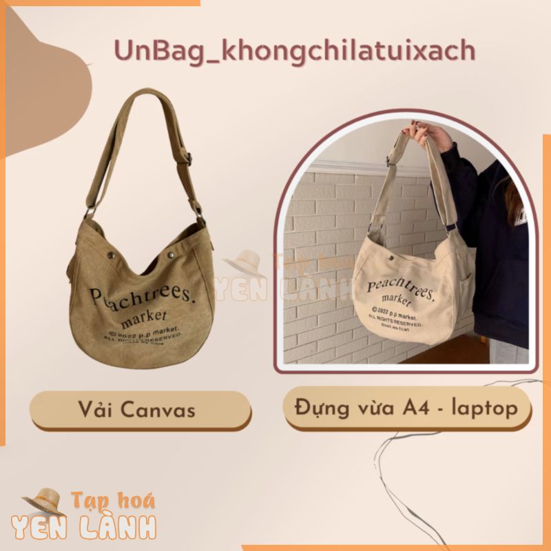 Túi đeo vai đeo chéo vải canvas phong cách cá tính street style