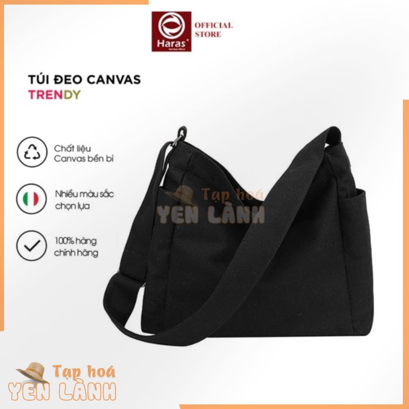 Túi Đeo Chéo Unisex Vải Canvas Phong Cách Hàn Quốc HARAS – HR301