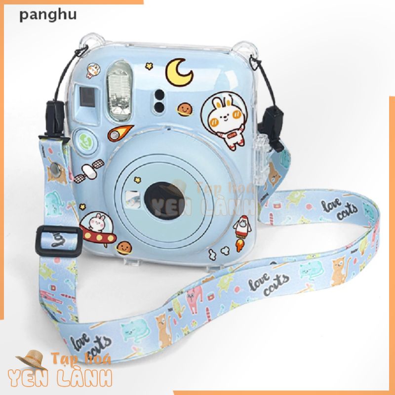 1 Set Túi Đeo Vai Đựng Máy Ảnh Instax Mini 12 Trong Suốt Kèm Nhãn Dán Tiện Dụng Mang Theo Du Lịch