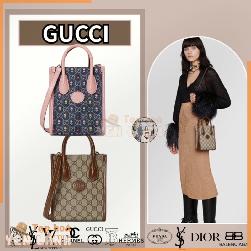 Túi tote mini GG Retro/túi đeo vai Gucci/túi xách tay/túi đeo vai/thời trang