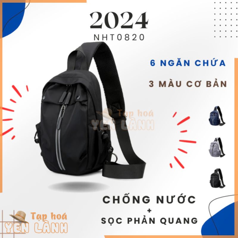 Chống nước, 6 ngăn: Túi đeo chéo nam nữ một vai đi học, đi làm ngoài trời NHT0820