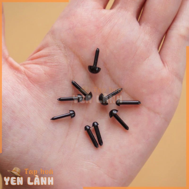 MẮT ĐINH ĐEN SIZE NHỎ 3mm-6mm (túi 10 cặp, ko chốt)