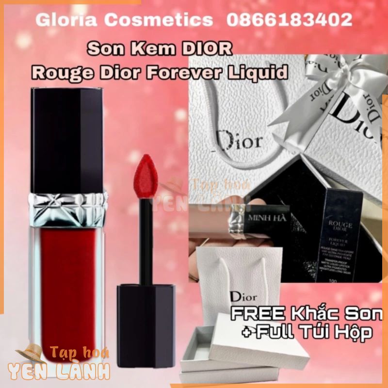 [100% AUTH] Son Kem Dior KHẮC TÊN, Rouge Forever Liquid,Full Túi Hộp