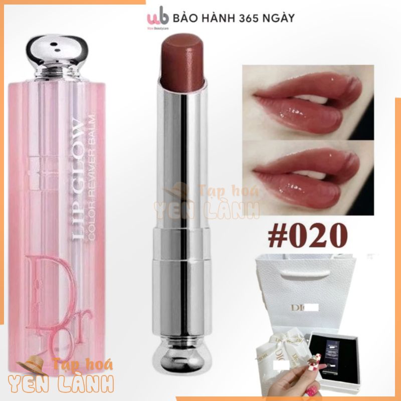 Son Dưỡng Dior 020 Màu Đỏ Nâu Mahogany [Chính Hãng] Son Bóng Nhẹ,Giữ Ẩm Lâu,Bền Màu Lên Đến 6 Tiếng,Tặng Kèm 1 Túi Gấu.