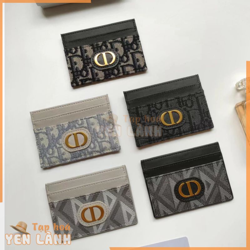 DIOR Túi Đựng Thẻ Bằng Vải canvas Họa Tiết Kim Cương ch2152 size: 10 * 8cm