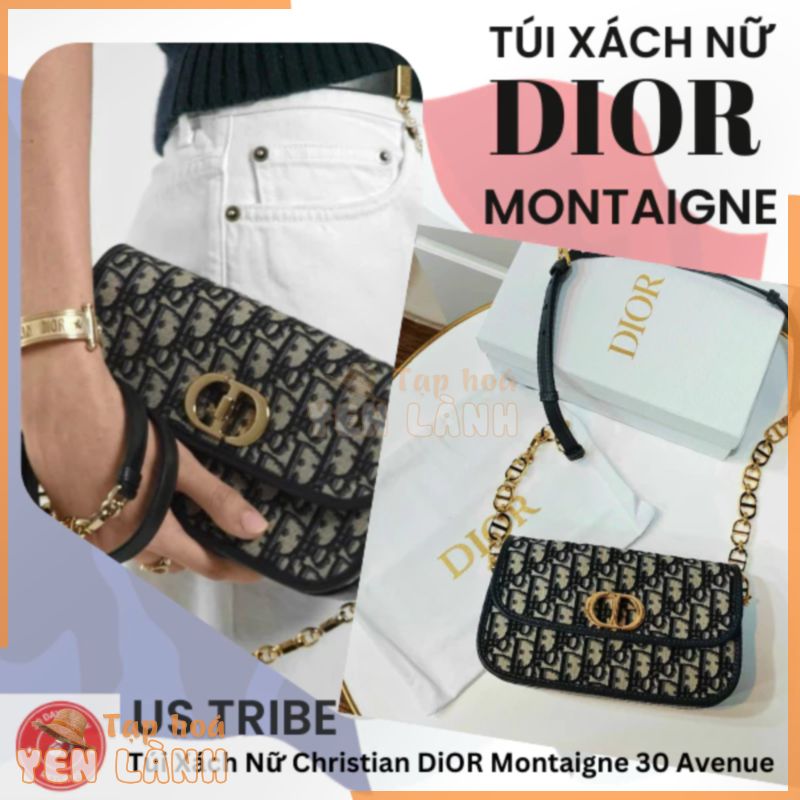 (Fullbox) Túi Xách Nữ CHRISTI.AN Di.OR 30 MONTAIGNE AVENUE BAG in Blue Oblique Jacquard