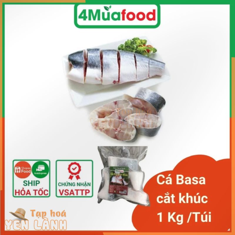 1kg Cá Basa Cắt Khúc dùng Chiên Kho siêu ngon – Đóng túi hút chân không – 4Muafood – Thực phẩm 4 Mùa