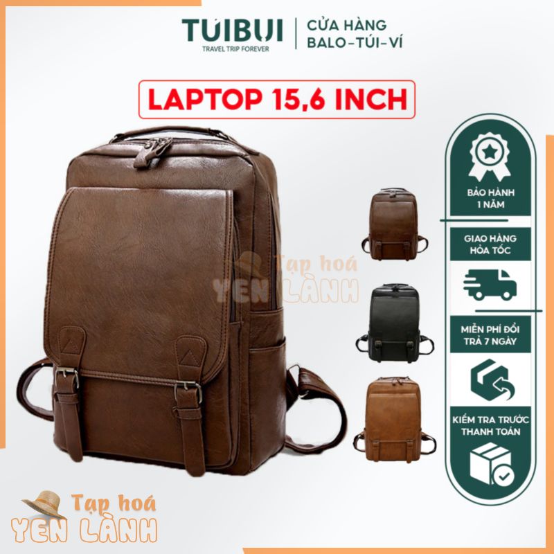 Balo da cao cấp nam nữ unisex Túi Bụi thời trang đi học, du lịch, chất liệu da Pu, ngăn để laptop máy tính 15,6 inch.