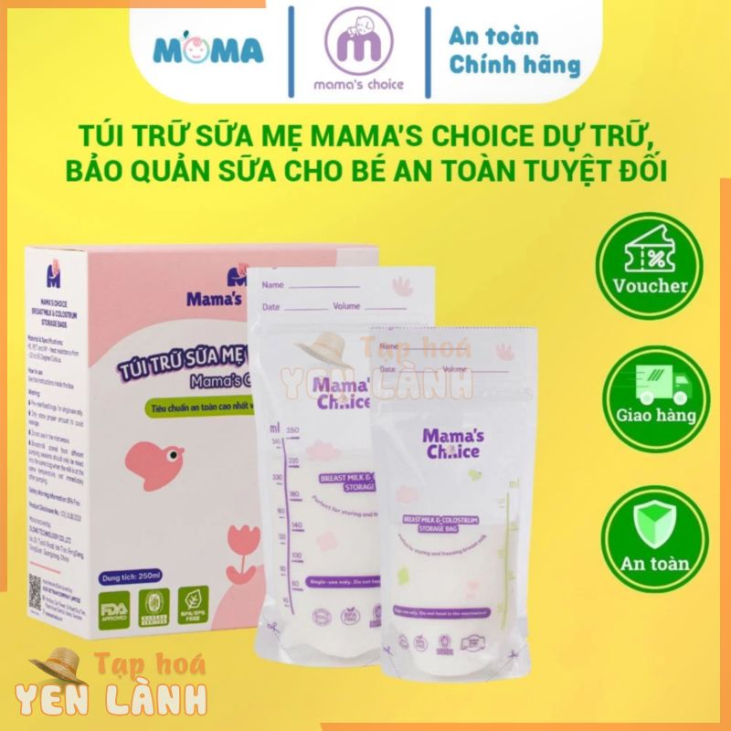 Túi Đựng Sữa Mẹ Mama’s Choice 120ml – 250ml | Túi Trữ Sữa Mẹ, dự trữ, bảo quản sữa cho bé an toàn tuyệt đối