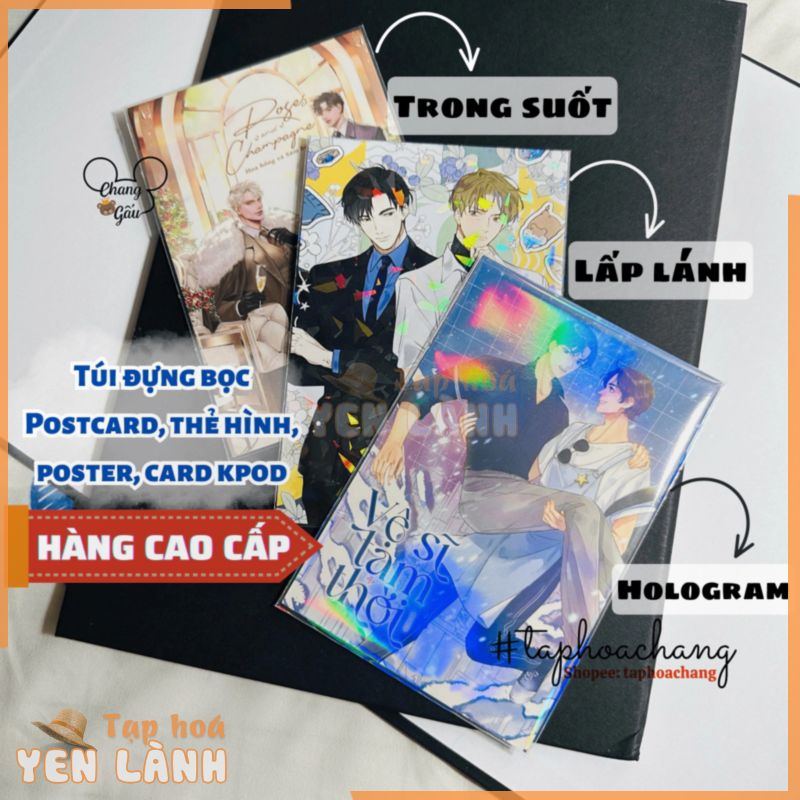 10 Túi đựng postcard, thẻ hình, card kpod, thẻ bài, ảnh, phụ kiện sách truyện – Túi bọc postcard – Sleeve Postcar