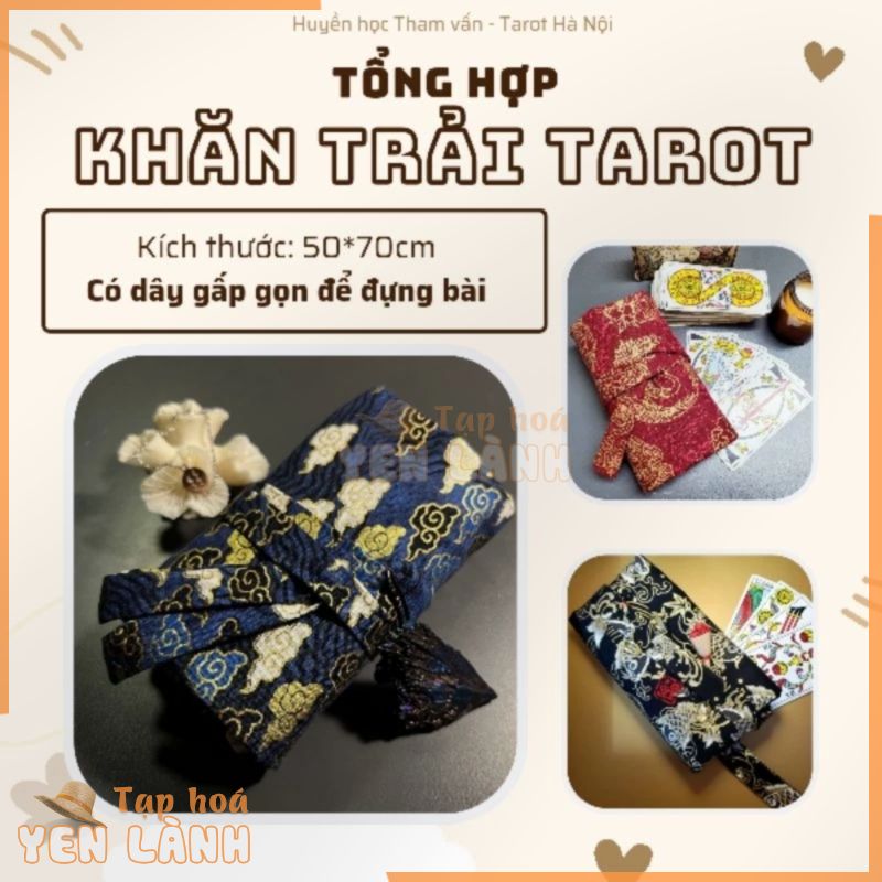 Tổng hợp – [50*70cm] Khăn trải Tarot – Khăn trải gấp gọn thành túi đựng bài Tarot/ đựng được cả đồ