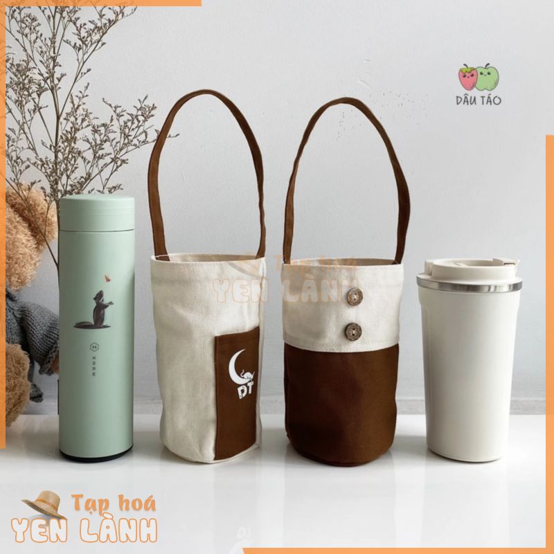 Túi đựng bình giữ nhiệt DT, túi vải canvas đựng ly giữ nhiệt size 450ml 700ml 500ml 510ml 600ml 400ml FanHouse, GooStore