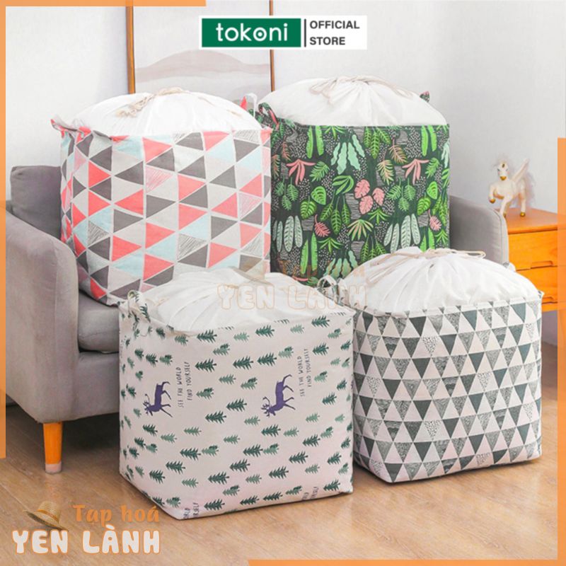 SIZE Lớn – Túi đựng quần áo chăn màn JYoohome Vải bạt dù không thấm nước, giỏ đựng đồ đa năng có thể gấp gọn