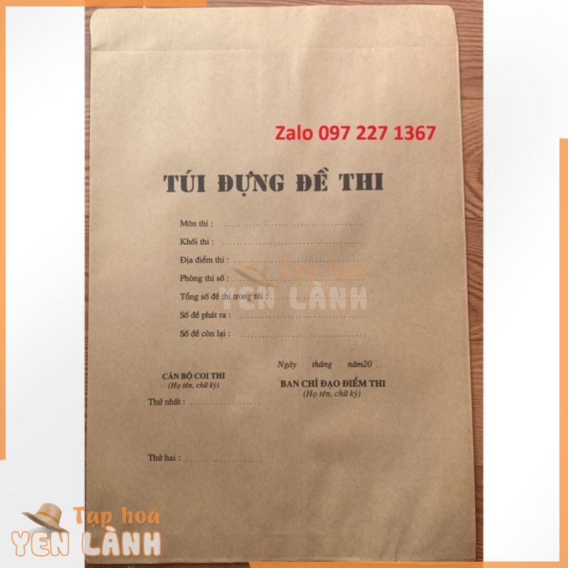 Túi đựng đề thi, bài thi chuẩn theo mẫu Bộ GD&ĐT – Phôi chưa in túi đựng bài thi, đề thi 50 – 100cái