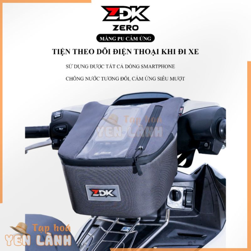 Túi treo đầu xe máy – Túi đựng điện thoại cảm ứng ZDK ZERO bản mới nâng cấp cho shipper có sạc