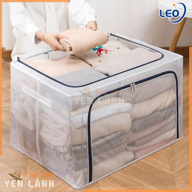 Túi đựng quần áo khung sắt 110L trong suốt hộp đựng quần áo PVC Hộp Đựng Đồ có thể thu gọn chống thấm nướ box