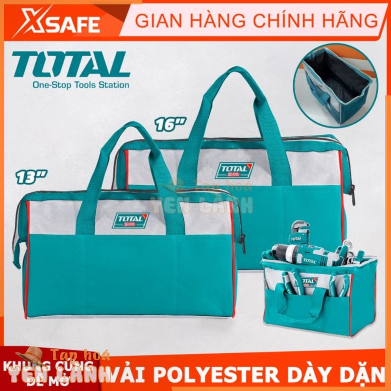 Túi đựng đồ nghề nhiều ngăn đa năng TOTAL lớp vải Polyester siêu bền, khung cứng dễ sử dụng, khả năng lưu trữ lớn