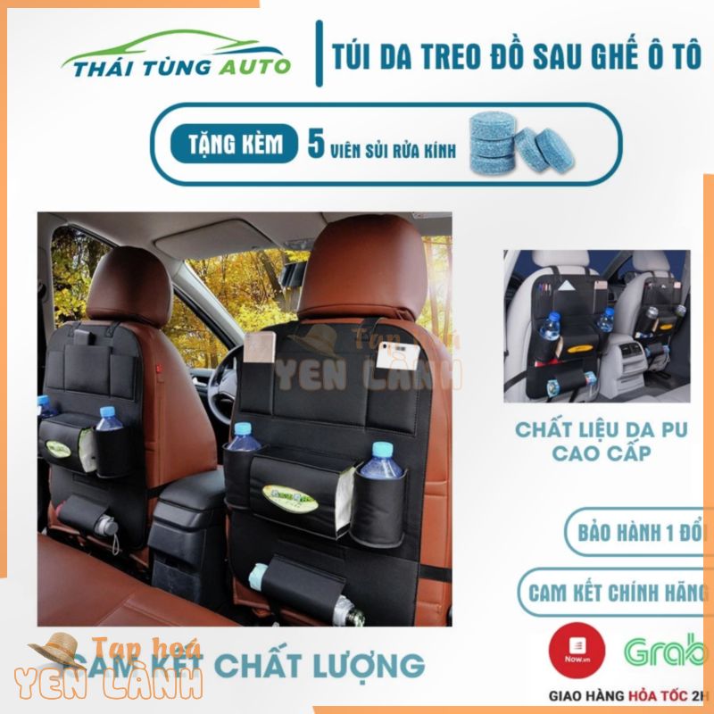 Túi treo đồ sau ghế ô tô túi đựng đồ ghế sau xe hơi đa năng bằng da PU cao cấp