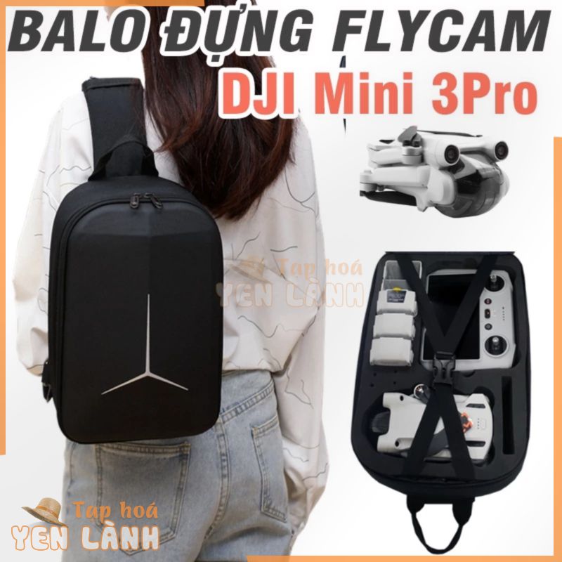 Balo đựng flycam DJI mini 3 pro và phụ kiện túi đựng có xốp cứng chống sốc – phụ kiện Flycam (drone)