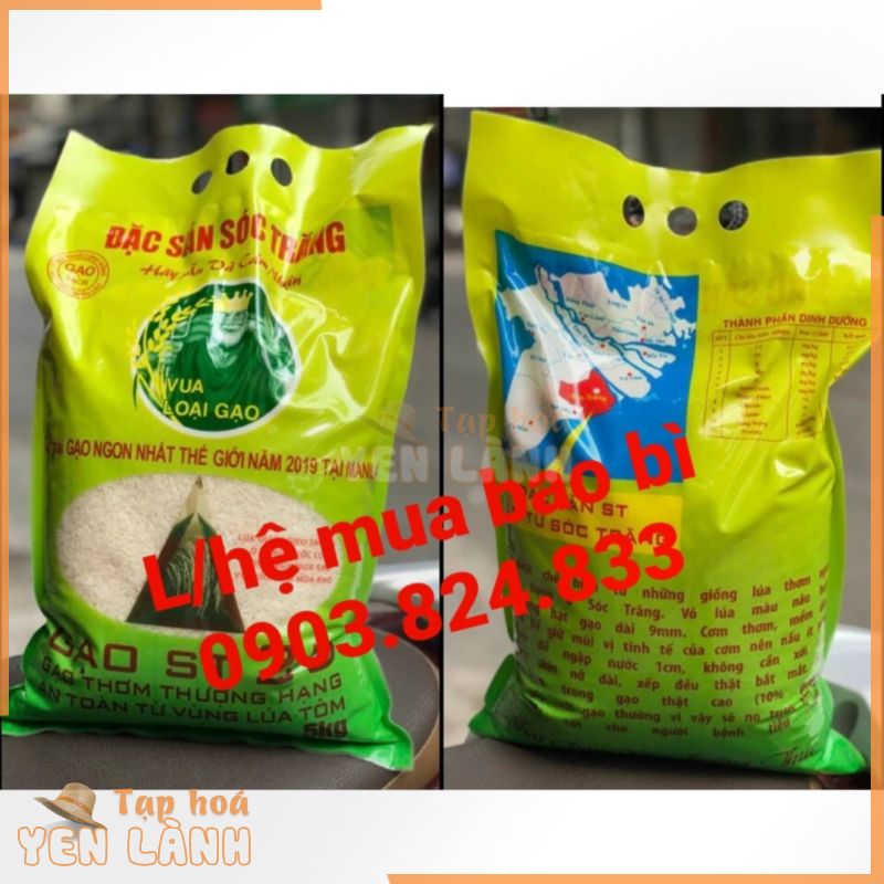 Túi đựng gạo ST25 (bao 5kg) loại hút chân không đẹp và chắc chắn combo 50 cái