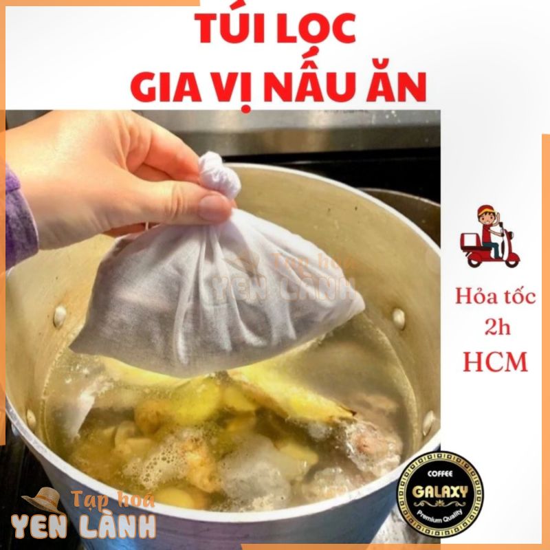 Túi đựng gia vị nấu phở, túi lọc trà tái sử dụng, túi lọc sữa hạt, túi lọc đa năng, túi đẹp cao cấp có dây rút