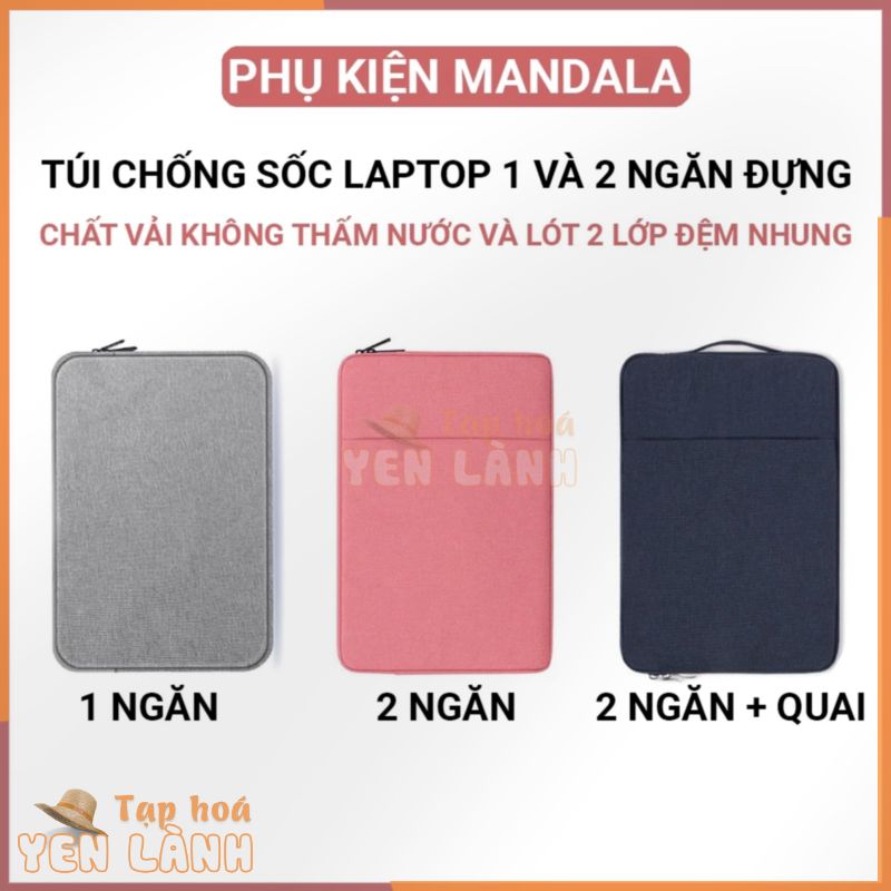 Túi Đựng Laptop Chống Sốc Chống Va Đập Macbook 1 và 2 Ngăn đựng từ 13 Inch đến 15.6 Inch, 16 Inch