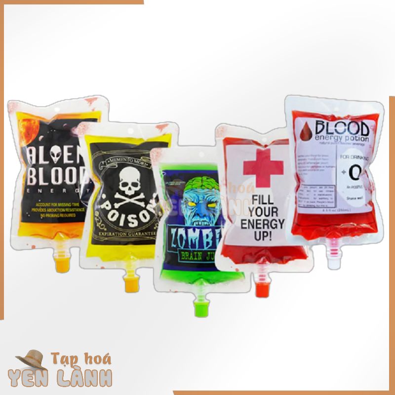 Set 10 Túi Đựng Máu 250ml Hóa Trang Halloween Mới