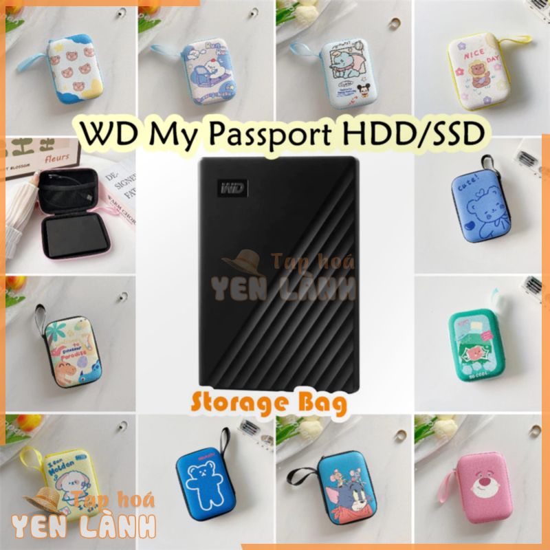 [Sản phẩm mới] Dành cho WD My Passport 9,5×13,5cm HDD / SSD Túi lưu trữ ổ cứng hoạt hình mát mẻ Ổ cứng gắn ngoài di động Túi chống rơi chống nước cho hộp đựng phụ kiện USB