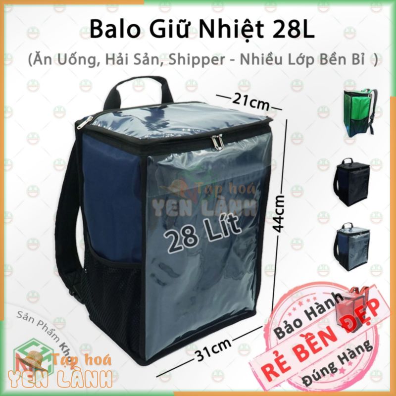 [KhoNCC] Balo Túi Đựng Giữ Nhiệt 28 Lít Giao Hàng Shipper Đồ Ăn Uống-Trà Sữa-Cafe-Pizza-Bánh Kem-Hải Sản- 7168-28L-XDe