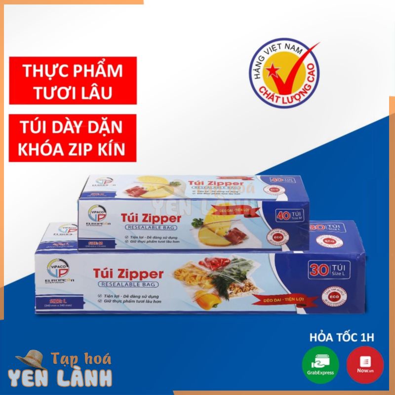 Túi Zip Đựng Thực Phẩm Tái Sử Dụng Bảo Quản Đồ Khô, Thức Ăn, Rau Củ Quả Trong Suốt Bọc Trong Tủ Lạnh An Toàn Sạch Sẽ