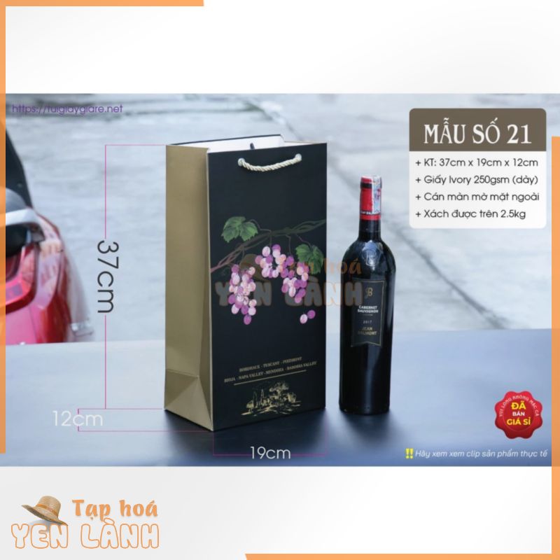 25 cái – Túi giấy đựng rượu đựng quà tặng hộp chivas 18, 2 chai rượu vang = Mẫu số 21 đen