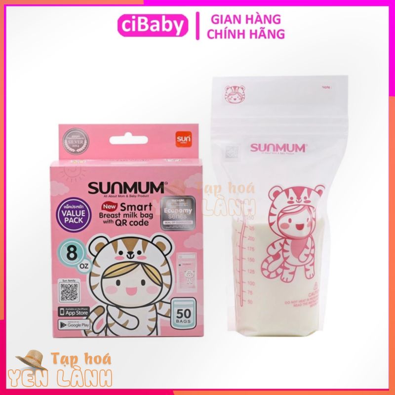 [CHÍNH HÃNG] Túi trữ sữa Sunmum, Túi đựng sữa mẹ 100 / 250 ml an toàn cho bé, tiện lợi cho mẹ