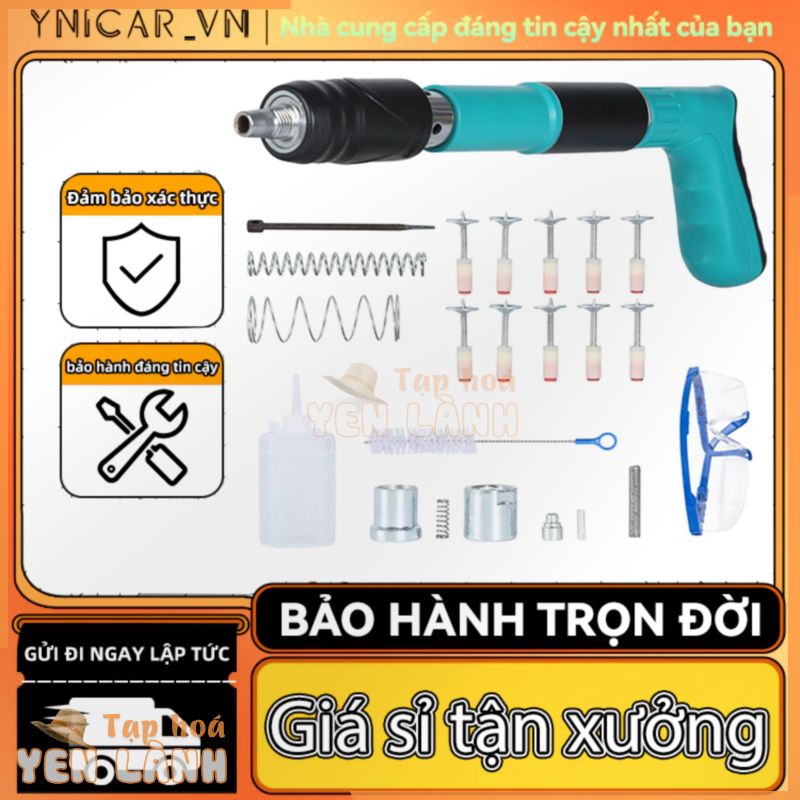 súng bắn đinh,súng bắn đinh hạt nổ,súng bắn đinh bê tông Bộ + túi đựng phụ kiện + 10 đinh đĩa，máy đóng đinh