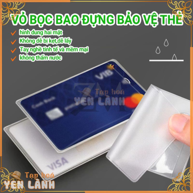 Vỏ bọc thẻ trong suốt, túi đựng thẻ căn cước công dân, bằng lái xe, thẻ ngân hàng, bao bọc thẻ đa năng