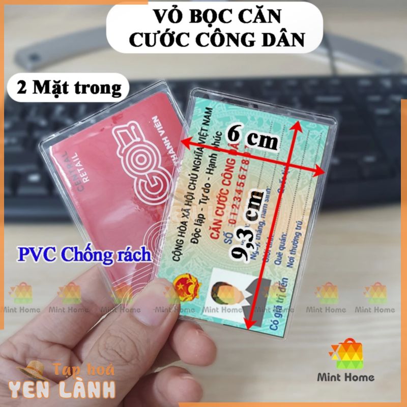 Vỏ bọc căn cước công dân 2 mặt trong suốt , bao túi đựng thẻ học sinh viên, bằng lái, bảo hiểm y tế, ATM, cccd, CMND