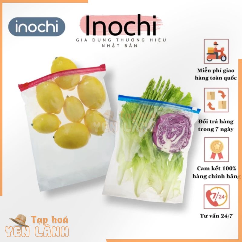 Túi zip đựng thực phẩm inochi, dụng cụ nhà bếp có thể tái sử dụng nhật bản đa năng khóa kéo Shinshen 1L 3L zipper Inochi