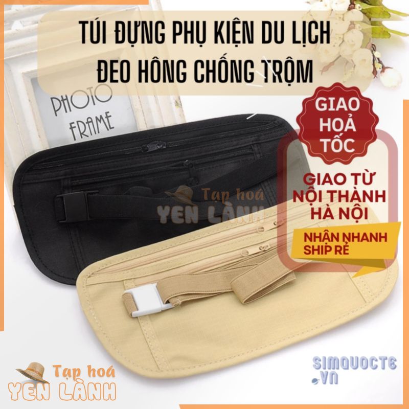 Túi đựng tiền thẻ điện thoại ẩn trong áo chống trộm đi du lịch Túi đeo hông chạy bộ thể thao 2 ngăn chống nước TDL29