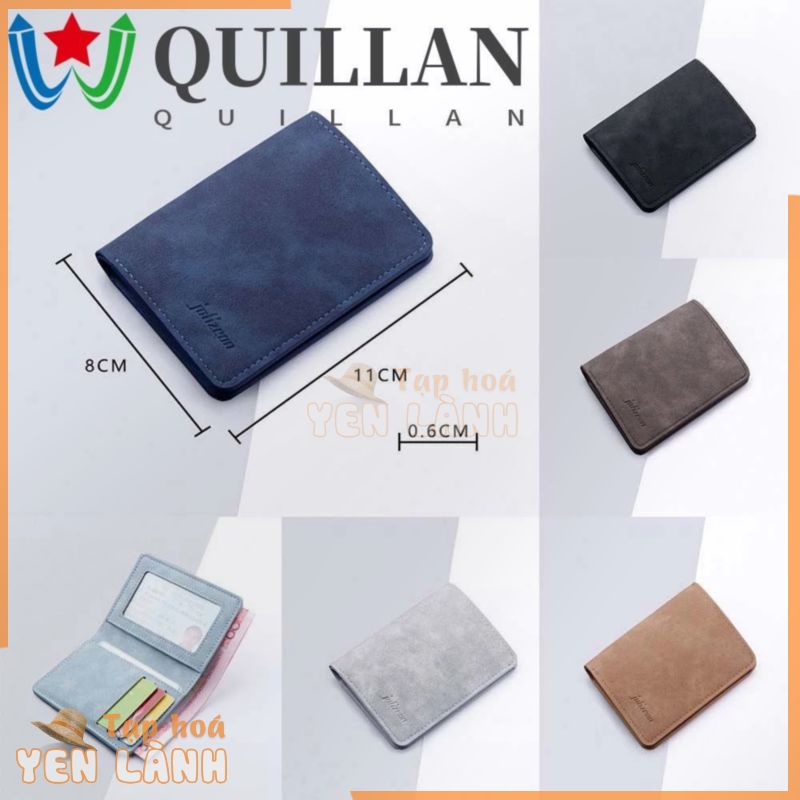 Quillan ví tiền xu di động thông thường túi tiền nhỏ túi đựng tiền xu túi đựng thẻ tín dụng ngân hàng túi đựng thẻ id ví nam